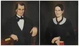 David Brokaw, GENTLEMAN and LADY WITH BOOK: A PAIR OF PORTRAITS, Oil on canvas