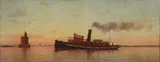 Warren Sheppard, Tugboat, Oil on board