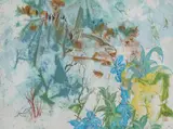 Pang Tseng-Ying, "Figures Amongst Foliage", Watercolor on paper, signed and sealed lower right