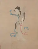 Anonymous, Meiren, Ink and color on paper