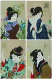 Yoshi Toshi, Bijin, Together with "Actors", two-color woodcut