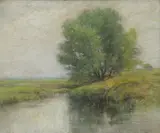 George W. Harvey, Landscape with Stream, Pastel