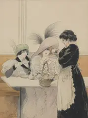 Fernand Louis Gottlob, SI-CA N'VOUS DIT RIEN LA VIOLETTE... signed and dated 1913 lower left, Charcoal and watercolor