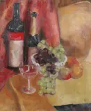 A. Karbowsky, Still Life with Fruit and Wine, Oil on canvas