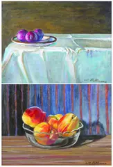 William Pellicone, PLUMS and STILL LIFE WITH FRUIT: TWO WORKS, each signed lower right, The second, oil on board