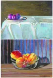 William Pellicone, PLUMS and STILL LIFE WITH FRUIT: TWO WORKS, each signed lower right, The second, oil on board