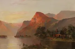 Mountain Landscape at Dawn by Montgomery Ansell, Oil on canvas, sold Apr 2007