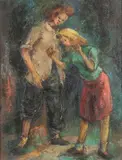 Charles John Dickman, Two Women, Oil on canvas