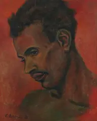 Eizo Motohashi, Portrait of a Black Man, Oil on board C