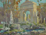 Ossip L. Linde, Fountains, Oil on panel