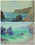 California Costal Scenes: Two Works by Salome Teresa Knabenshue, CALIFORNIA COSTAL SCENES: TWO WORKS, oil on board, offered Apr 2007
