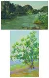 A CALIFORNIA LAKE SCENE and A EUCALYPTUS TREE: TWO WORKS by Salome Teresa Knabenshue, A CALIFORNIA LAKE SCENE and A EUCALYPTUS TREE: TWO WORKS, oil on unstretched canvas, offered Apr 2007