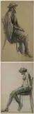 CALIFORNIA SCHOOL OF FINE ART ARTIST MODELS: TWO SKETCHES, each signed lower right by Salome Teresa Knabenshue, Charcoal on paper, offered Apr 2007