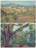 CALIFORNIA WILDERNESS and THE OLD EUCALYPTUS TREE: TWO WORKS by Salome Teresa Knabenshue, CALIFORNIA WILDERNESS and THE OLD EUCALYPTUS TREE: TWO WORKS, oil on unstretched canvas, offered Apr 2007