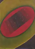 John Robert Dunkle, Red Oval, Oil on board