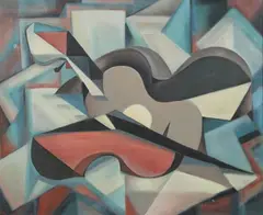 Sally Osburn Wolfe, Untitled, THE GUITAR, oil on canvas