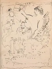 Untitled by Marc Chagall, IN HONOR OF MAYKOVSKI, ink on paper board, sold Apr 2007