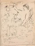 Marc Chagall, Untitled, IN HONOR OF MAYKOVSKI, ink on paper board