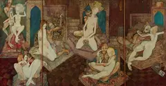 Milo Quam, The Pleasure Garden, Mixed media on board