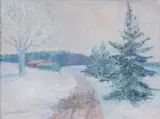 Untitled by American School, GREAT MEADOW IN WINTER, oil on board, offered Apr 2007
