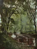 Benjamin F. Tryon, Artists Brook, Oil on board