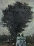 Franco Nanartonis, Two Sisters, Oil on canvas