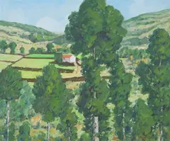 David William Sine, Arizona Landscape, Oil on board