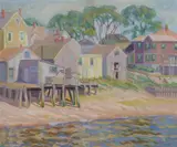 Mary Locke Brewer, Along the Shore, Oil on board