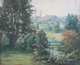 View Near Wallingford by American School, CONNECTICUT, oil on canvas, offered Apr 2007