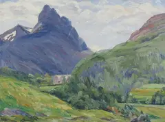 Mary Cable Butler, Country Estate in the Mountains, Oil on canvas