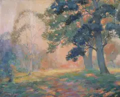Henry Bozeman Jones, Sun-Dappled Forest, Oil on canvas