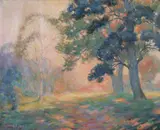 Henry Bozeman Jones, Sun-Dappled Forest, Oil on canvas
