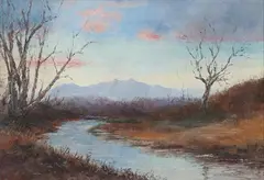 Leonard Moore Davis, Mountainous Landscape, Oil on canvas