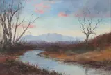 Leonard Moore Davis, Mountainous Landscape, Oil on canvas