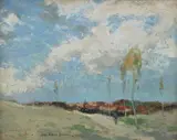 George Elmer Browne, Landscape with Town in Background