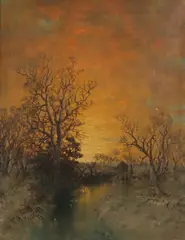 George McCord, Hudson River at Twilight, Oil on canvas