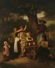 Marie von Rouvroy, The Children'S Haywagon, Oil on canvas