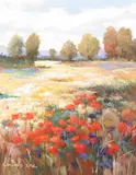 Kanayo Ede, Landscape with Red Poppies, Oil on canvas