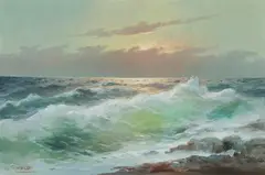 M. Rinaldi, The Crashing Waves, Oil on canvas