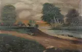 European School, Landscape with Thatched Cottages