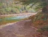 Charles Ray, Along the Stream, Oil on panel
