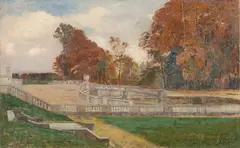 Henry Grosjean, Parisian Park, Oil on canvas