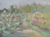 Ernest Quost, The Parisian Garden, Pastel on canvas