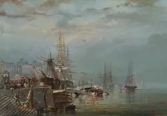 Stanilas Gorin, Port Scene, Oil on canvas