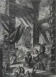 Carcere Viii: the Staircase with Trophies by Giovanni Battista Piranesi, Etching - Plate: 21 1/4 in. x 15 1/2 in, sold Apr 2007