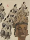 Anonymous, "Family", Oil on canvas, initialed T