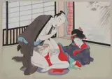 Anonymous, Erotic Scene, Ink and color on silk
