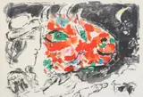 Marc Chagall, APRES L'HIVER, doublesided book page, Color lithograph