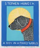 Stephen Huneck, A Boy in a Man'S World, Color wood block print - Plate: 12 in. x 10 in