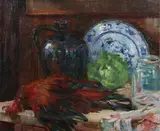 Jacques Sternfeld, Still Life with Delft Plate, Oil on canvas